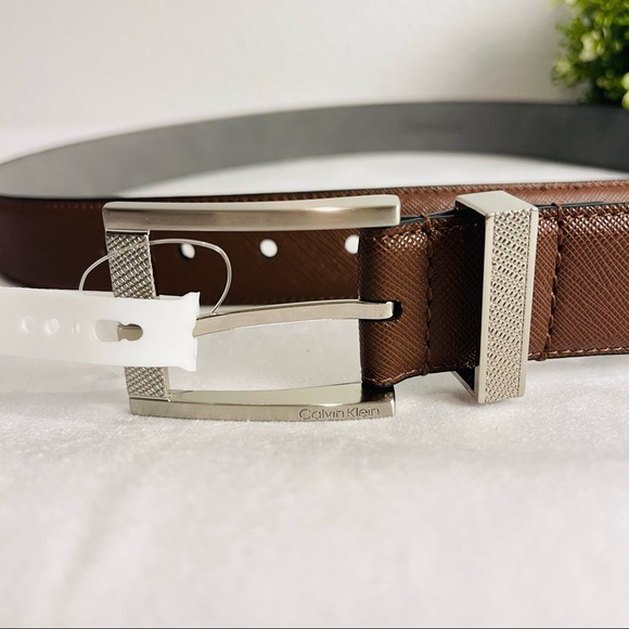 CALVIN KLEIN belt in brown color business casual faux leather - Picture 3 of 8
